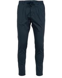 Cruna - Broeken ,Blauw ,Katoen Blauwe Katoenen Broek Met Elastische Tailleband - Lyst