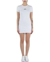 Gcds - Kleedjes ,Wit ,Katoen Witte Logo Mini Jurk Met Korte Mouwen - Lyst