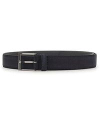 HUGO - Engraved-Logo Suede Riem - Lyst