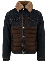 Moorer - Jassen ,Bruin ,Denim Mondor-Fur Bruine Jas Voor - Lyst