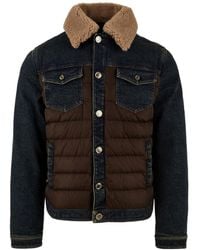Moorer - Jassen ,Bruin ,Denim Mondor-Fur Bruine Jas Voor - Lyst