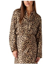 Moss Copenhagen - Braune Irida Shirt Aop Bluse - Lyst