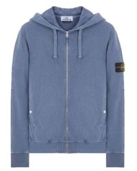 Stone Island - Kapuzen-sweatshirt mit reißverschluss - preußischblau - Lyst