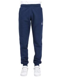 adidas Originals - Pantaloni essentials blu uomo con logo - Lyst