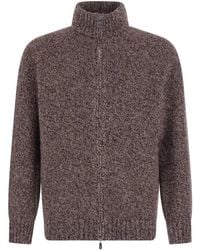 Brunello Cucinelli - Cardigan Van Scheerwol, Zijde En Kasjmier Met Rits - Lyst