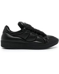 Lanvin - Schwarze ledersneaker - Lyst