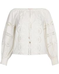 Liu Jo - Off-Shoulder Tunika Bluse Mit Ballonärmeln - Lyst