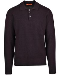 Drumohr - Tops ,Bruin ,Wol Polo Van Gebreide Wol - Lyst