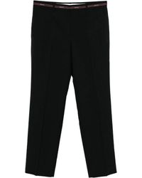 Gucci - Broeken ,Zwart ,Wol Zwarte Wol Logo Band Broek - Lyst