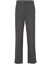 Prada - Broeken ,Grijs ,Wol Grijze Wollen Broek Aw 23 - Lyst