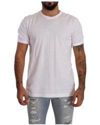 Dolce & Gabbana - Weißes baumwoll-crewneck-t-shirt - Lyst