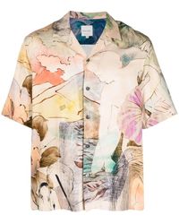 Paul Smith - Short sleeve shirts, grafikdruck viskosehemd - Lyst