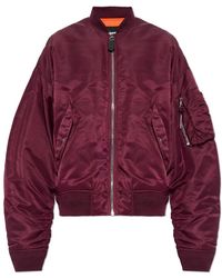 DSquared² - Jassen ,Rood ,Leer Geïsoleerde Bomberjack - Lyst