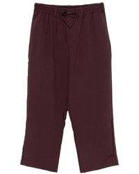 Y-3 - Broeken ,Paars ,Polyester Wide Broeken - Lyst