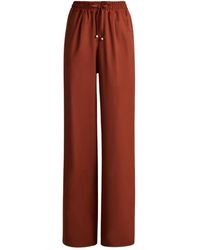 Kiton - Broeken ,Bruin ,Wol Wijde Wollen Broek - Lyst