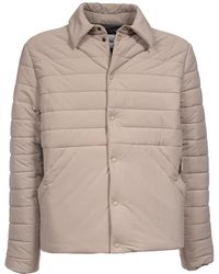 Aspesi - Jassen ,Zwarte Puffer Jas Klassieke Kraag - Lyst