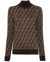 Fendi - Ff Cotton High-Neck Sweater - Lyst