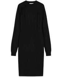 Sportmax - Elegantes woll seidenkleid mit cut-out-detail - Lyst