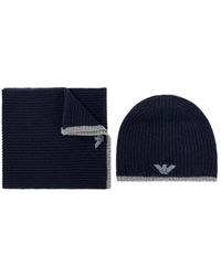 Emporio Armani - Gestricktes Schal- Und Mützen-Set - Lyst