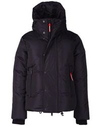 DSquared² - Jassen ,Zwart ,Leer Hooded Puffer Jacket - Lyst