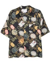 Rhude - Shirt Met Grafische Print En Gekerfd Revers - Lyst