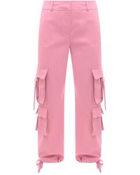 pantalons en chinos voor Broeken met rechte pijp Dames Kleding voor voor Broeken Blumarine Straight Broek in het Roze 