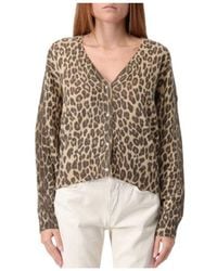 Liu Jo - Alpaca Animal Print Vest Met V-Hals - Lyst