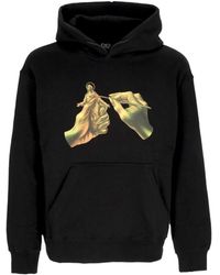 Propaganda - Hoodies & Sweatvesten ,Zwart ,Katoen Zwarte Hoodie Met Kangoeroezak - Lyst