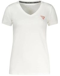 Guess - Tops Y Camiseta De Algodón Blanco, Mujer, Talla - Lyst