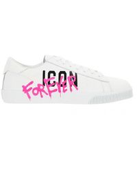 DSquared² - Printed Leather Sneakers - Lyst