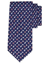 Ferragamo - Accessoires ,Blauw ,Zijden Stropdas Met Print - Lyst