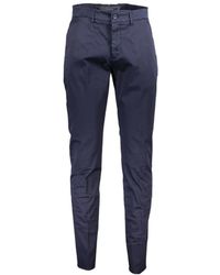 Harmont & Blaine - Broeken ,Blauw ,Katoen Basis Chino Broek Van Katoen - Lyst