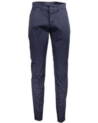 Harmont & Blaine - Broeken ,Blauw ,Katoen Basis Chino Broek Van Katoen - Lyst