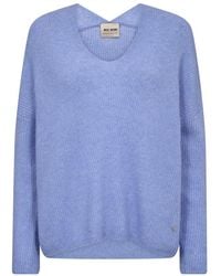 Mos Mosh - Weicher v-ausschnitt strickpullover hydrangea - Lyst