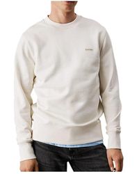 Calvin Klein - Baumwoll-Sweatshirt Mit Gesticktem Logo - Lyst
