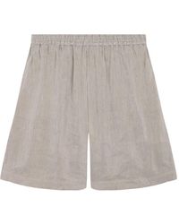 Cortana - Korte Broeken ,Veelkleurig ,Linnen Gestreepte Linnen En Zijden Shorts - Lyst