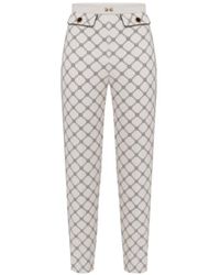 Elisabetta Franchi - Diamantmuster crepe hose - Lyst