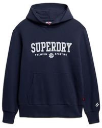 Superdry - Hoodies & Sweatvesten ,Blauw ,Sporty Core Hoodie - Lyst