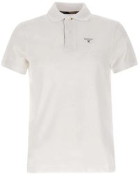 Barbour - Tops ,Wit ,Katoen Tartan Pique Katoenen Poloshirt Wit - Lyst