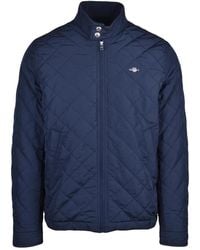 GANT - Jassen ,Blauw ,Polyester Gewatteerde Windcheater - Lyst