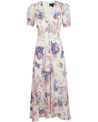 Saloni Long Print Dress - Wit