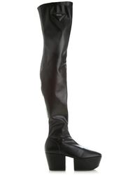 Prada - Leder Plateaustiefel - Lyst