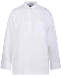 Max Mara - Overhemden ,Wit ,Linnen Cantico Shirt - Lyst