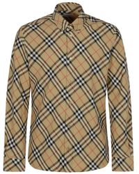 Burberry - Overhemden ,Bruin ,Katoen Roan Check Cotton Flannel Shirt - Lyst