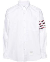 Thom Browne - Weißes baumwolltexturiertes hemd - Lyst