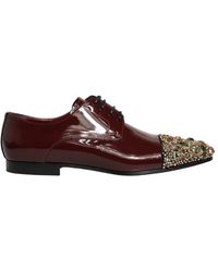 Dolce & Gabbana - Maroon Embellished Derby Dress Formal Shoes - Lyst