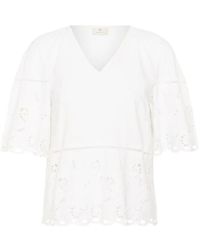 Kaffe - Overhemden ,Wit ,Katoen Kagertrud Blouse - Lyst