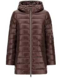 Herno - Jassen ,Bruin ,Nylon A-Shape Donsjas - Lyst