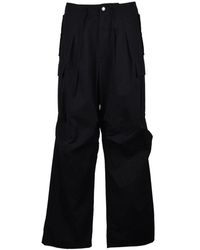 McQueen - Broeken ,Zwart ,Katoen Cargo Wide Broek - Lyst