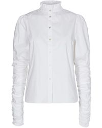 co'couture - Overhemden ,Wit ,Katoen Witte Puff Shirt Met Elegante Details - Lyst